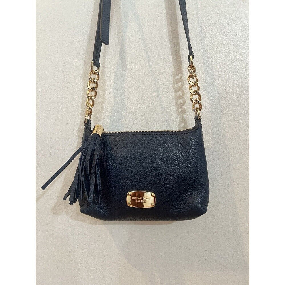 Michael Kors Jet Set Crossbody Bag Leather Navy Blue - Picture 2 of 8